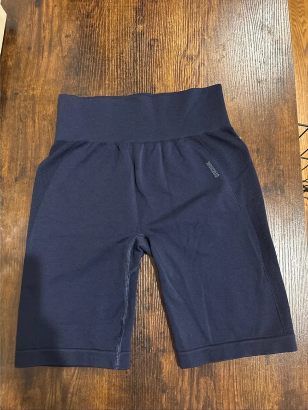 Gymshark Navy High-Waist Athletic Bike Shorts